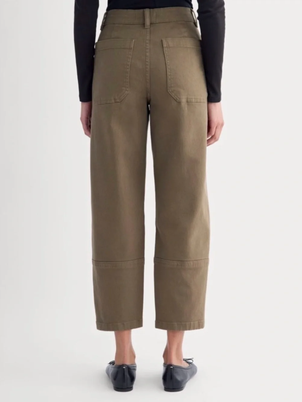 Everlane Utility Barrel Pants Olive Green 6 High Rise Cropped Organic Cotton - Picture 4 of 7